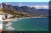 Camps bay and Clifton beaches with the Twelve Apostles in the background